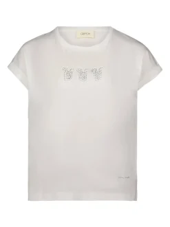 Cartoon Damen Printshirt in weiß mehrfarbig