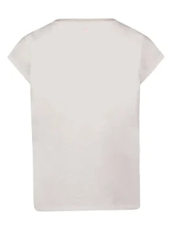 Cartoon Damen Rundhalsshirt in rosa mehrfarbig