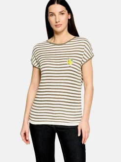 Cartoon Damen Shirt in weiß khaki