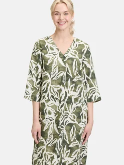 Cartoon Damen Sommerkleid in grün weiß