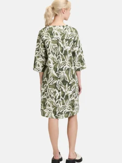 Cartoon Damen Sommerkleid in grün weiß