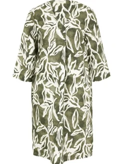 Cartoon Damen Sommerkleid in grün weiß