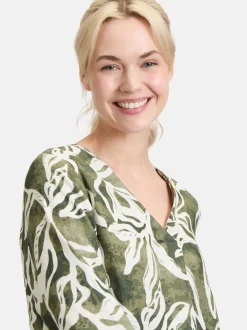 Cartoon Damen Sommerkleid in grün weiß