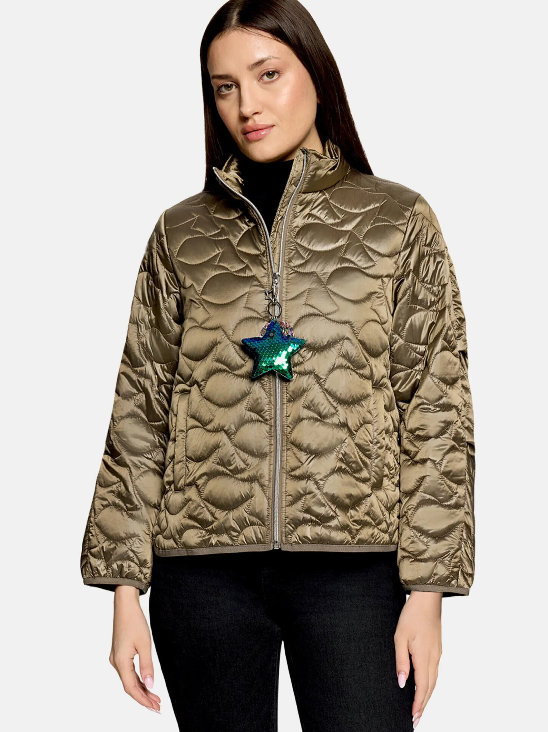 Cartoon Damen Steppjacke in schilf