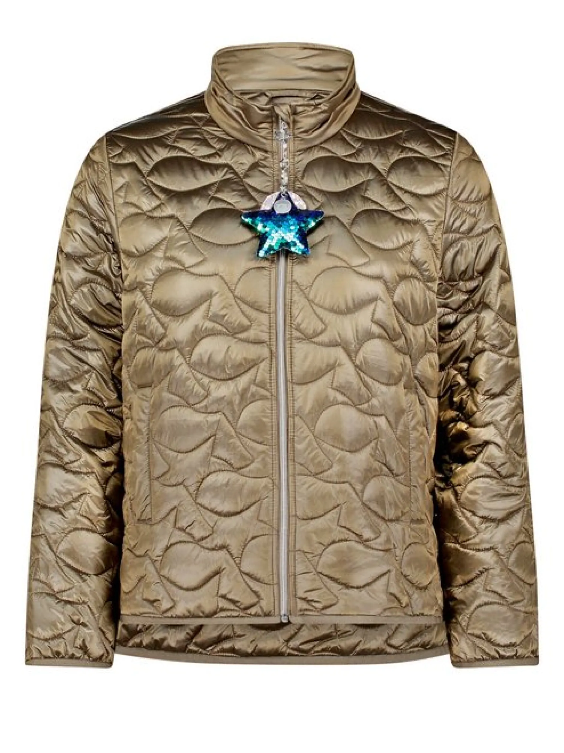 Cartoon Damen Steppjacke in schilf