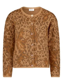 Cartoon Damen Strick-Cardigan in camel mehrfarbig