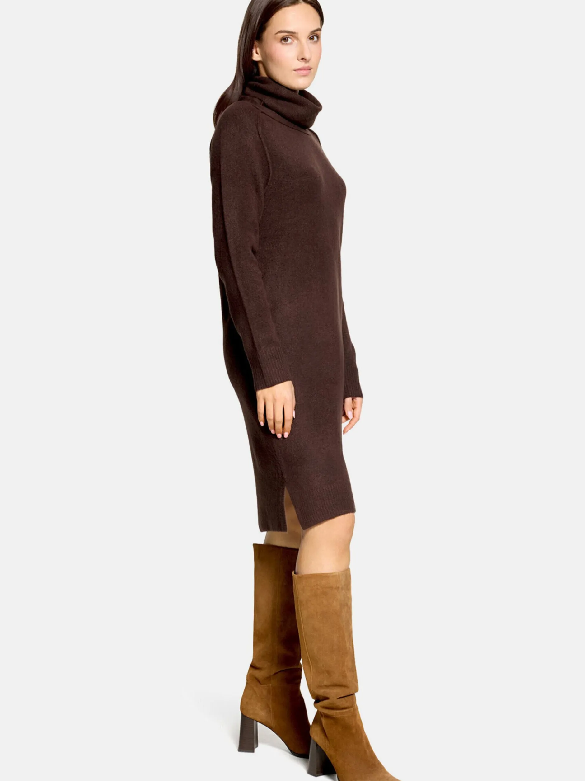Cartoon Damen Strickkleid in braun