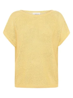Cartoon Damen Strickpullover in gelb