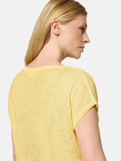 Cartoon Damen Strickpullover in gelb