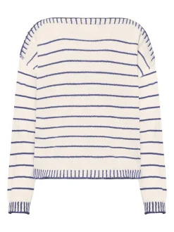 Cartoon Damen Strickpullover in blau mehrfarbig