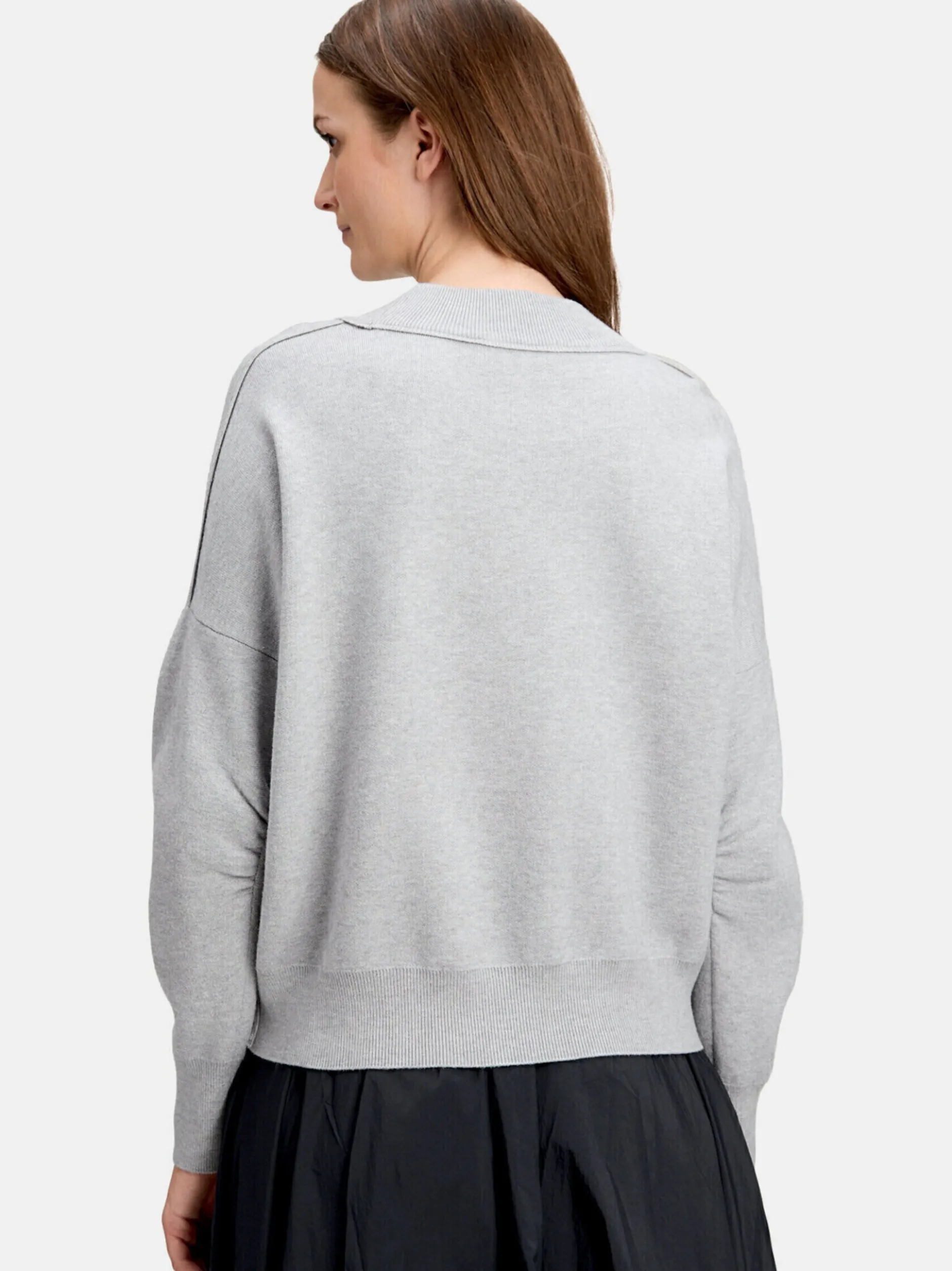 Cartoon Damen Strickpullover in grau