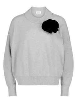 Cartoon Damen Strickpullover in grau