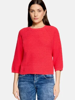 Cartoon Damen Strickpullover in rot
