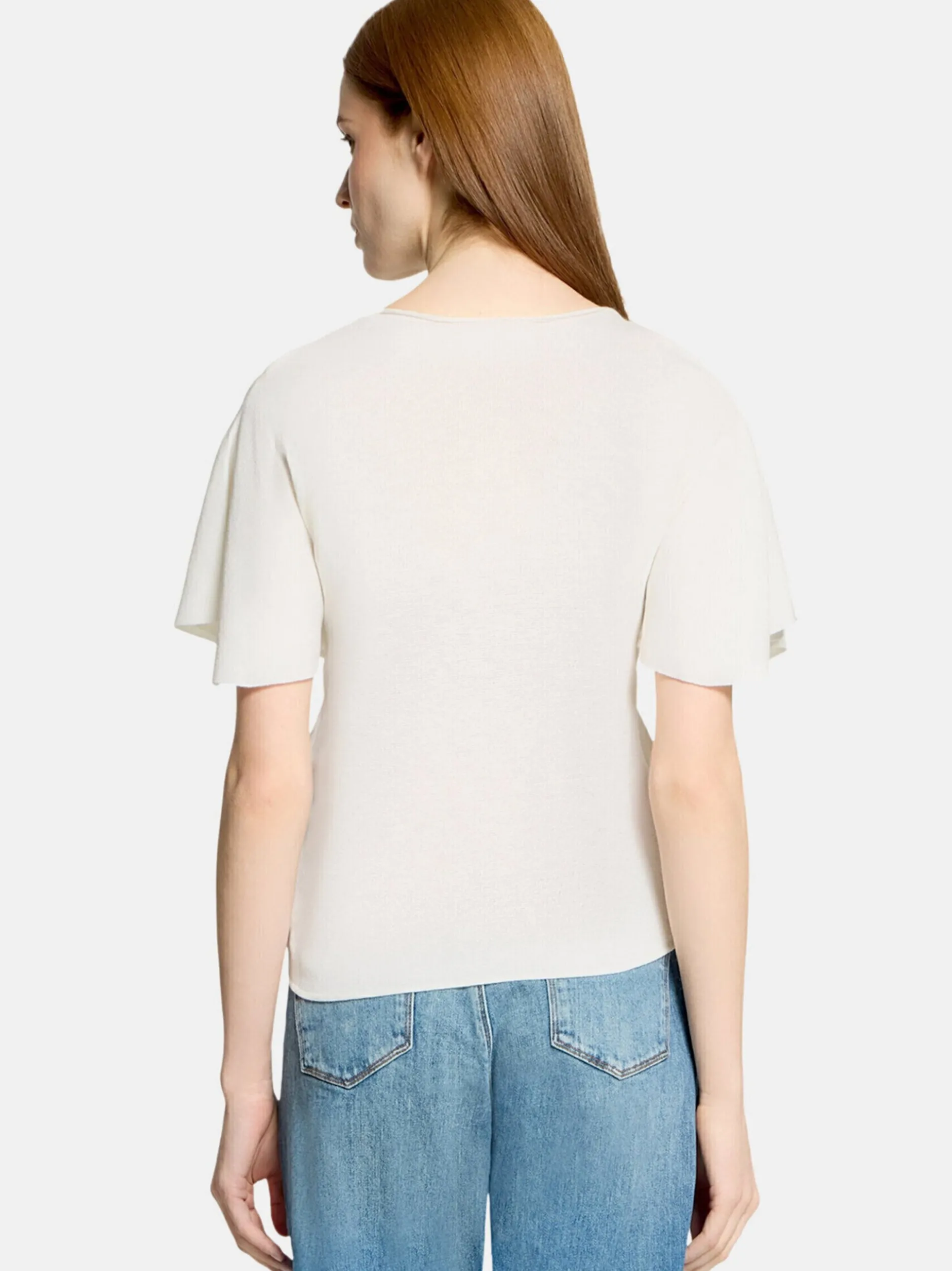 Cartoon Damen Strickshirt in weiß