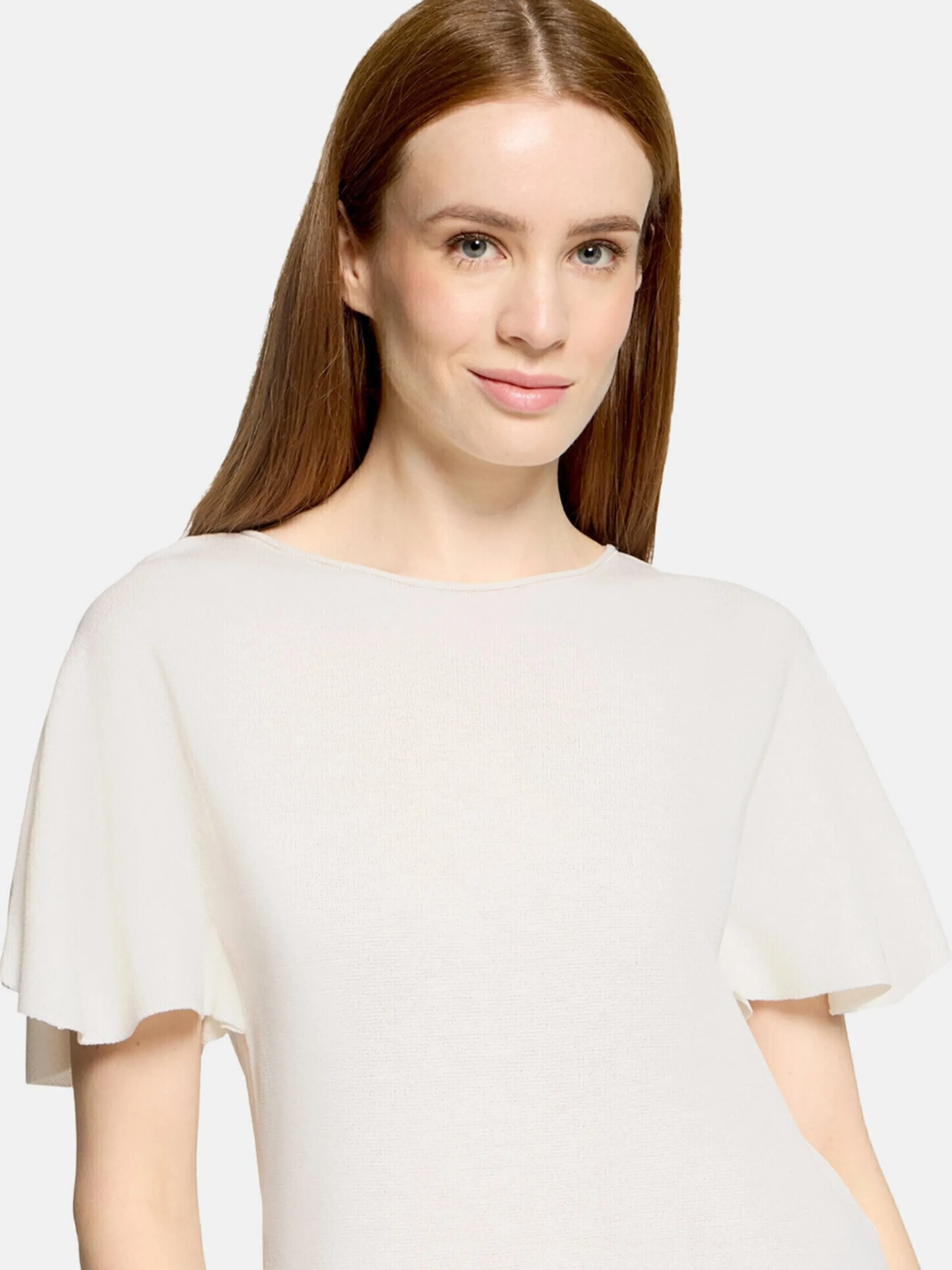 Cartoon Damen Strickshirt in weiß