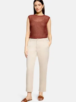 Cartoon Damen Strick-Top in braun