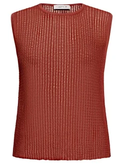 Cartoon Damen Strick-Top in braun