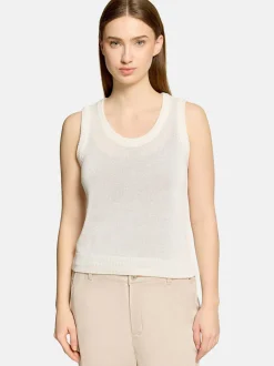 Cartoon Damen Strick-Top in weiß