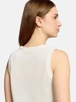 Cartoon Damen Strick-Top in weiß