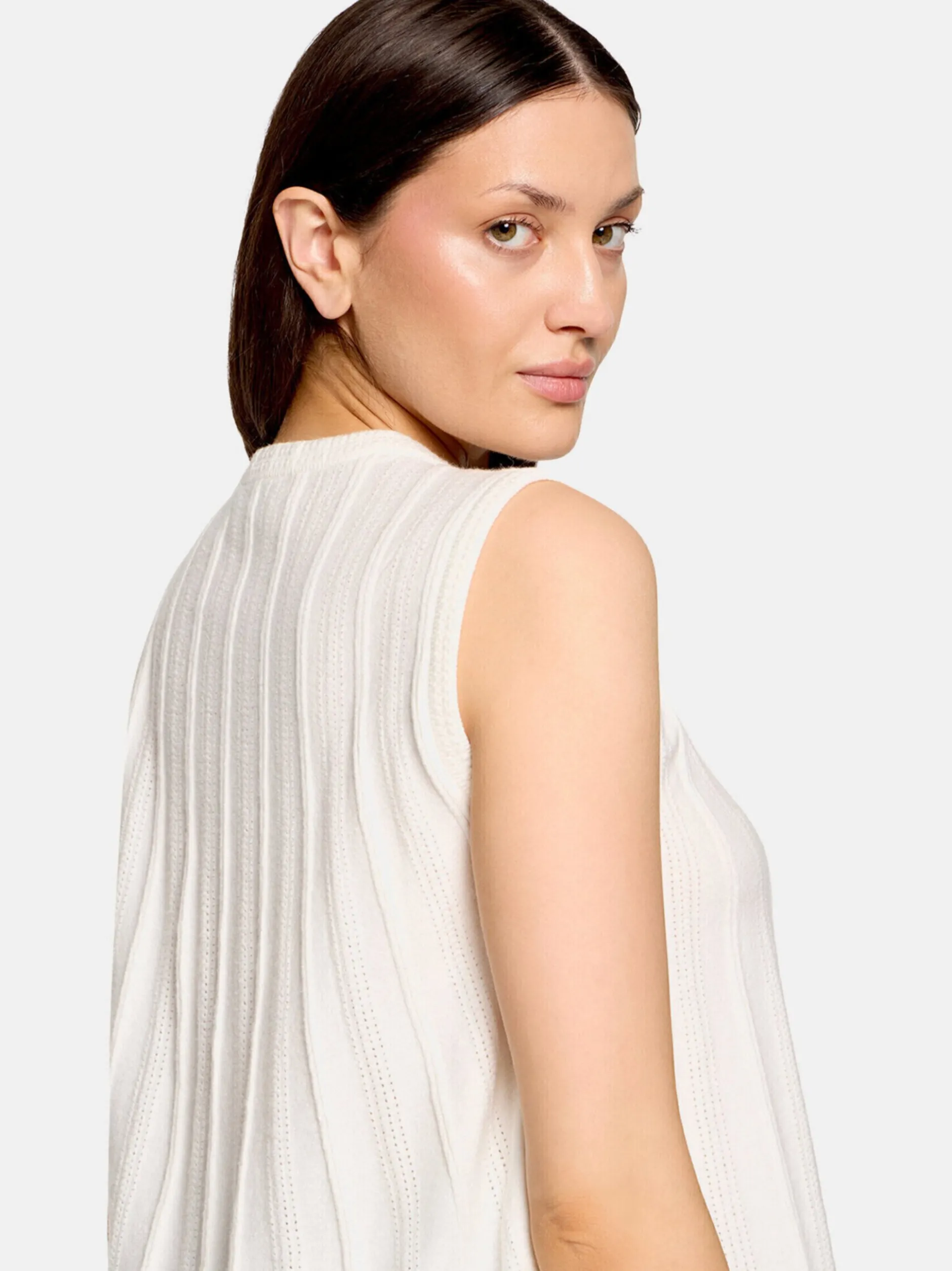 Cartoon Damen Strick-Top in weiß