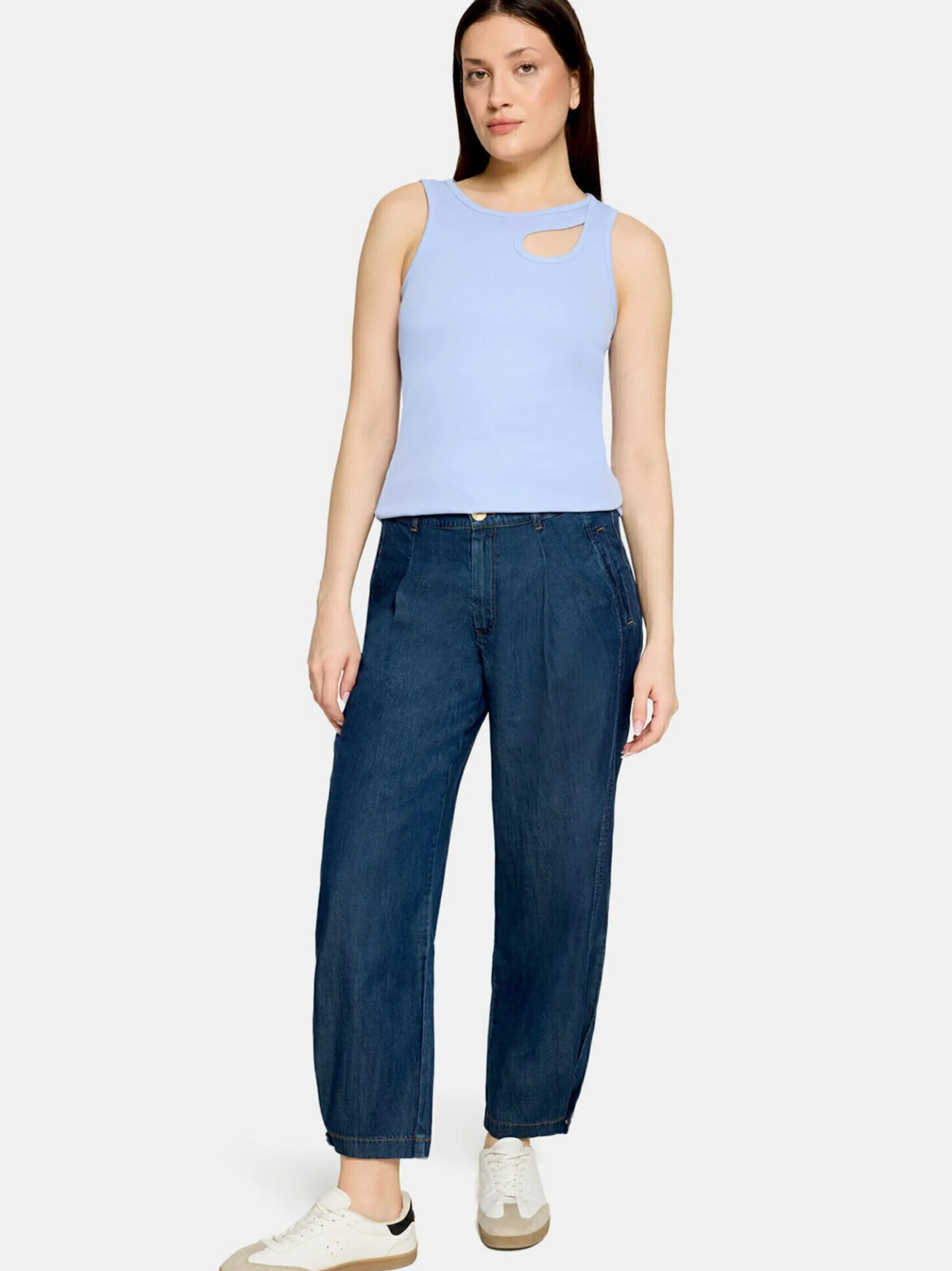Cartoon Damen Top in hellblau