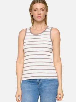 Cartoon Damen Top in weiß beige