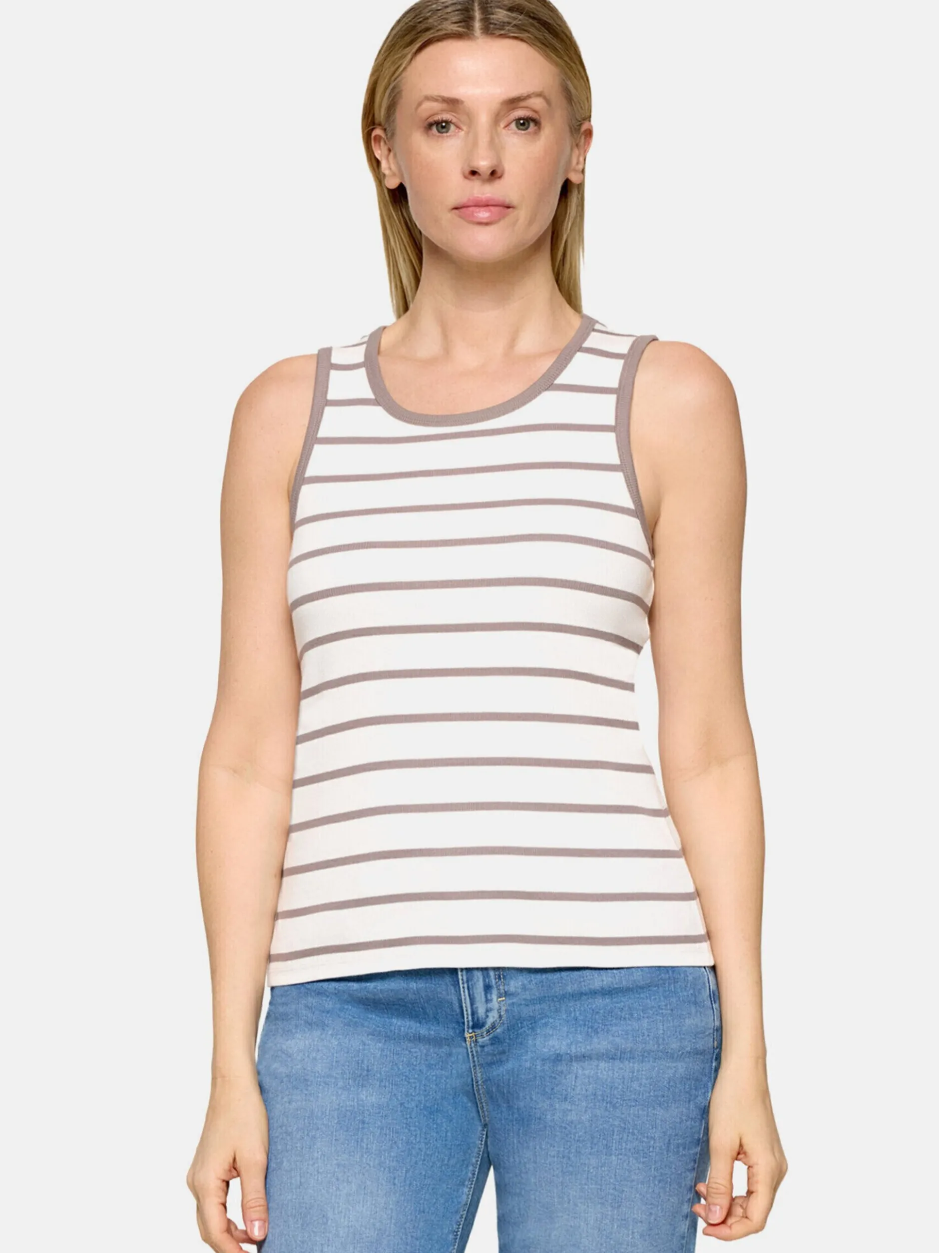 Cartoon Damen Top in weiß beige