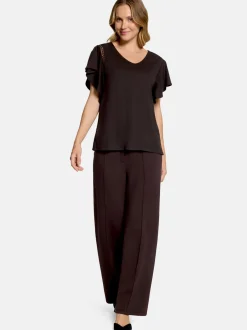 Cartoon Damen T-Shirt in braun