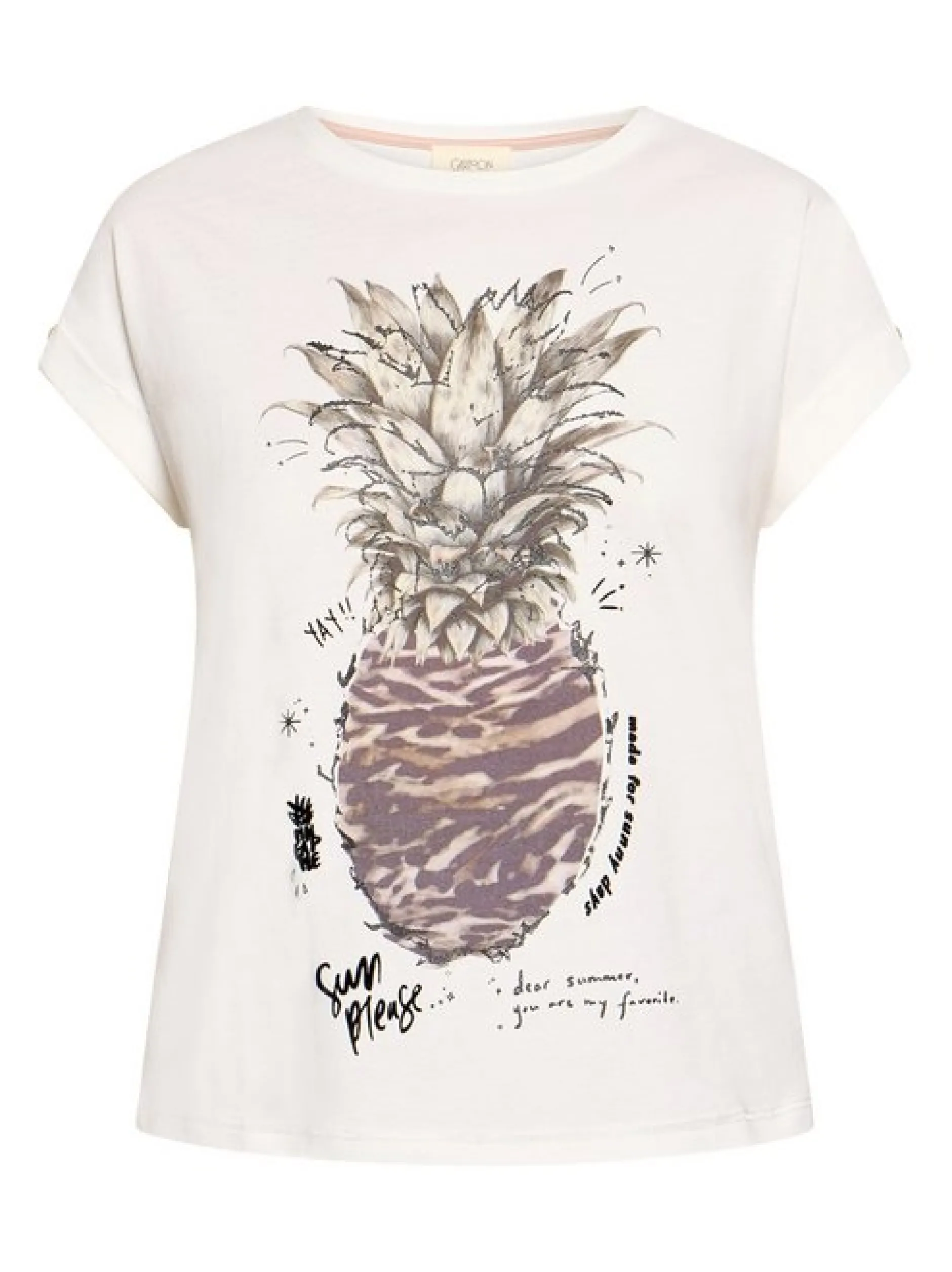 Cartoon Damen T-Shirt in weiß