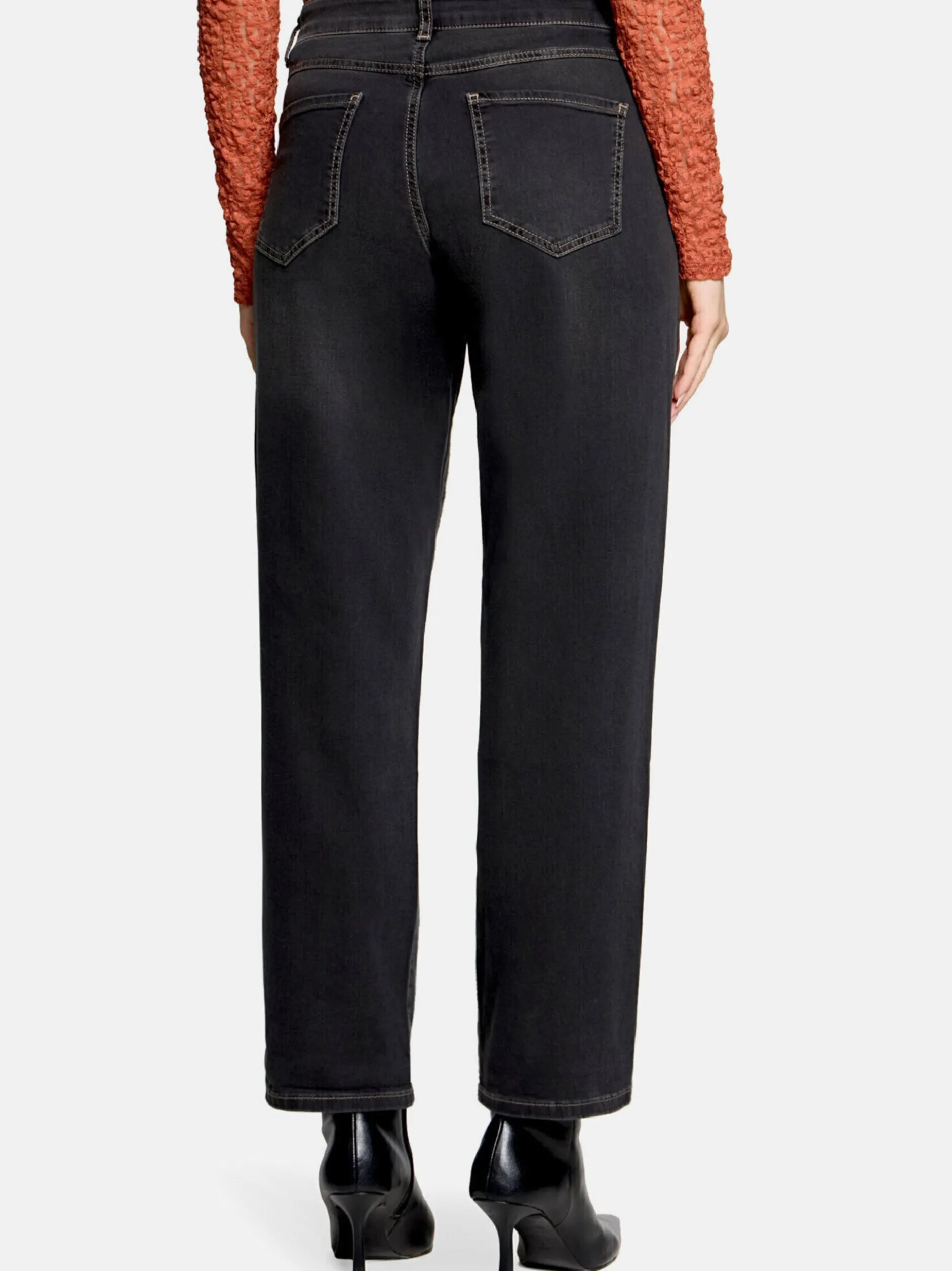 Cartoon Damen Used Look-Jeans in schwarz denim