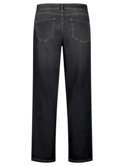 Cartoon Damen Used Look-Jeans in schwarz denim
