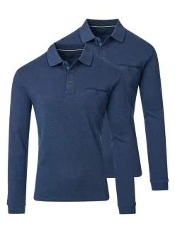 CASAMODA Herren Basic Poloshirt im 2er-Pack in blau