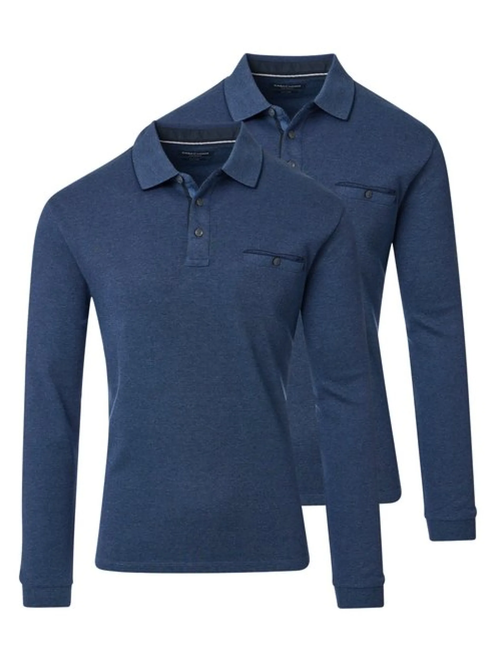 CASAMODA Herren Basic Poloshirt im 2er-Pack in blau