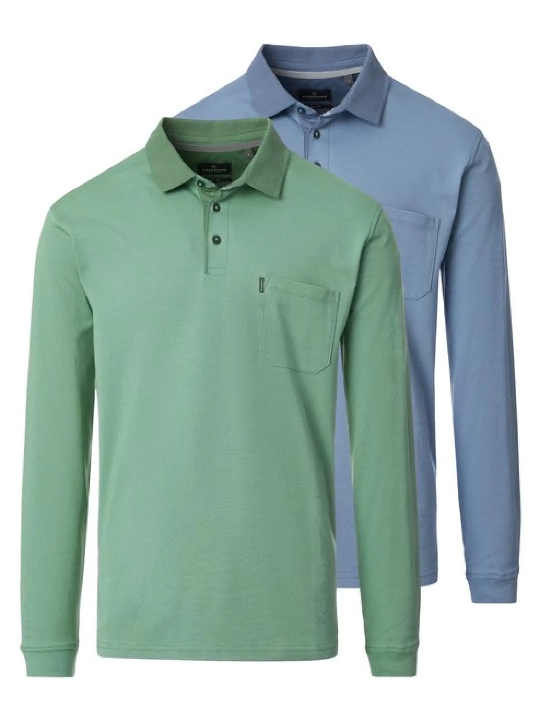 CASAMODA Herren Poloshirt im 2er-Pack Basic in grün