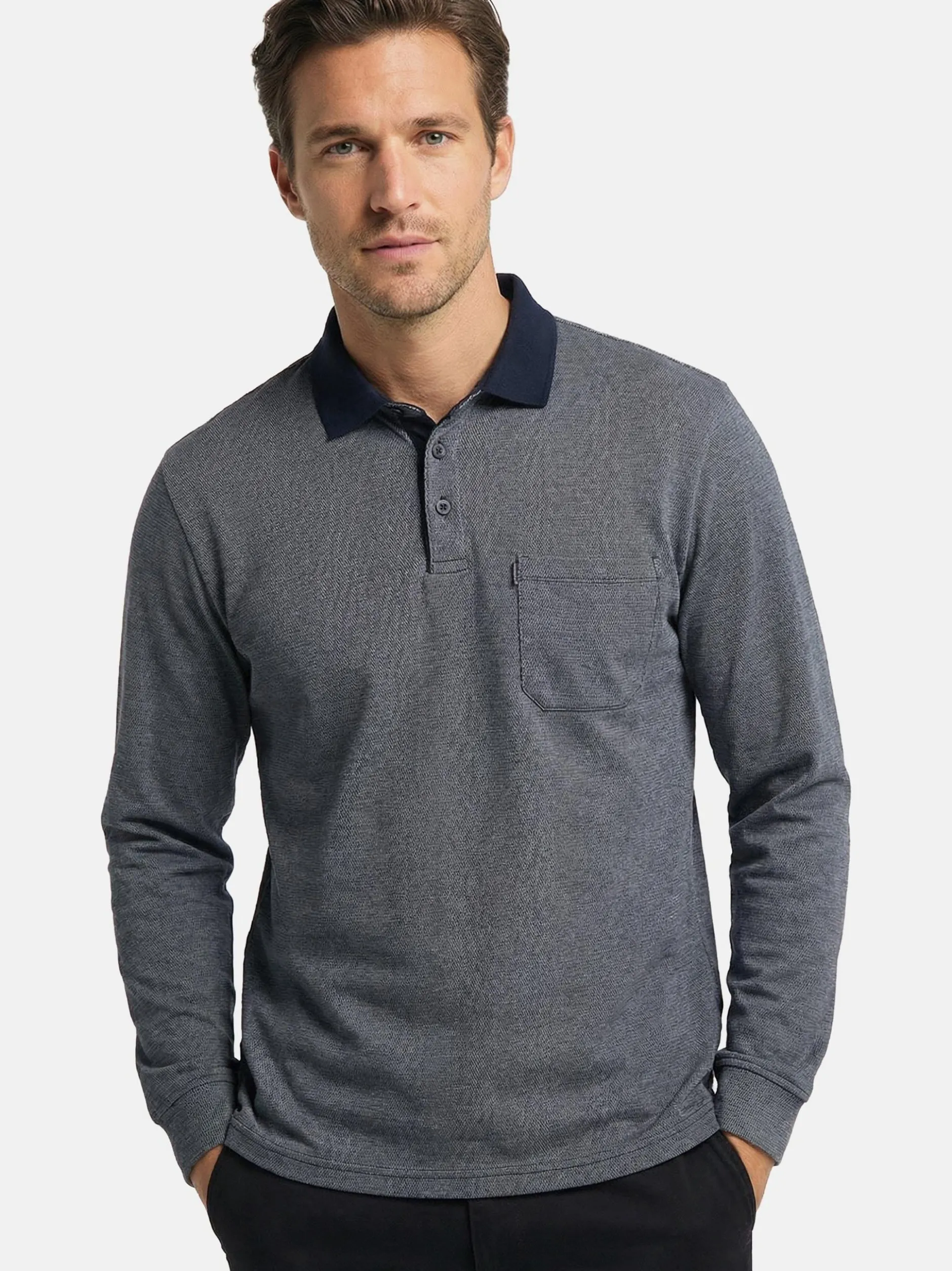 CASAMODA Herren Poloshirt im 2er-Pack Basic in blau