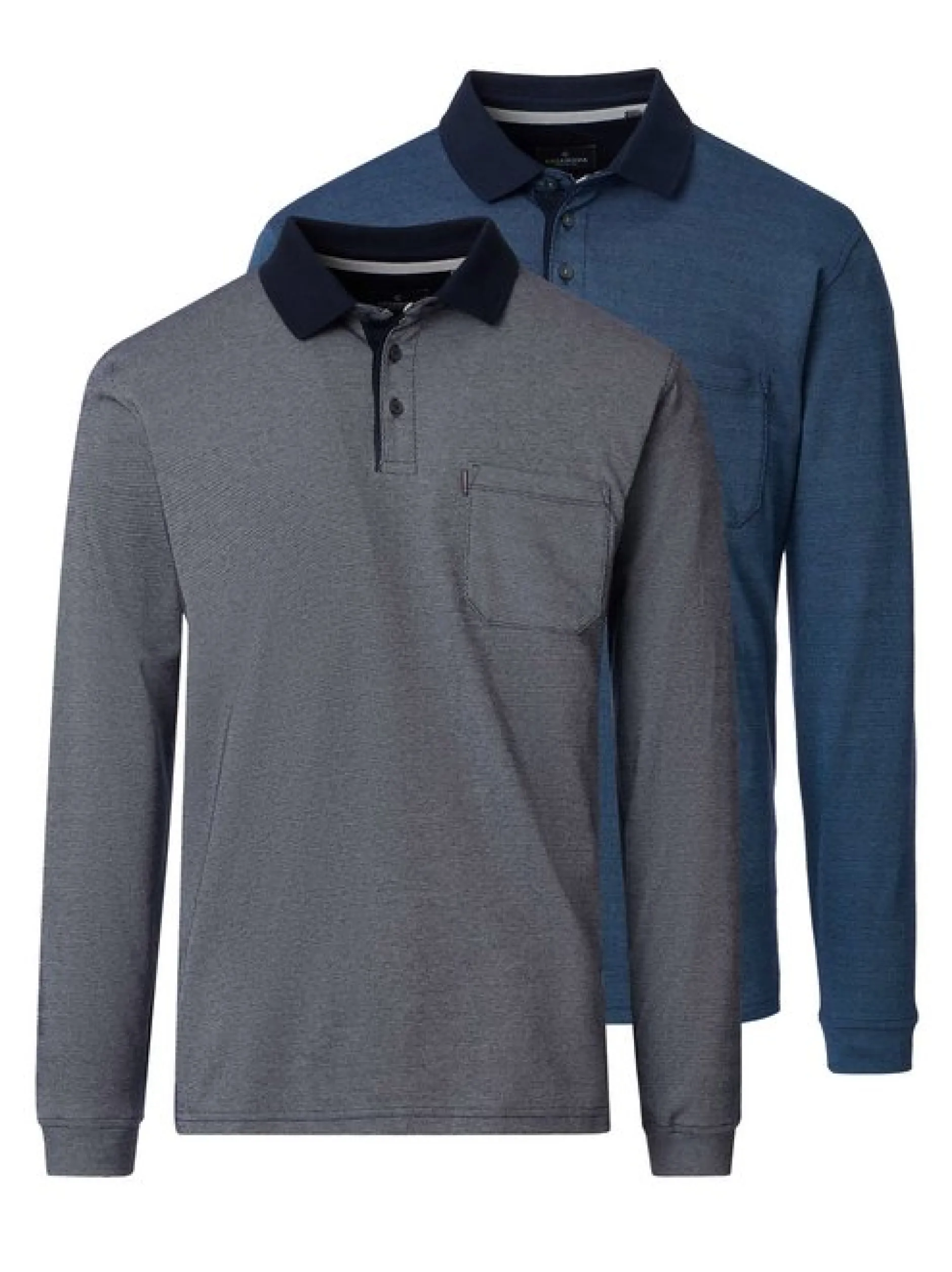 CASAMODA Herren Poloshirt im 2er-Pack Basic in blau