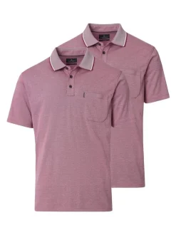 CASAMODA Herren Poloshirts im 2er-Pack in rot