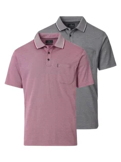 CASAMODA Herren Poloshirts im 2er-Pack in grau