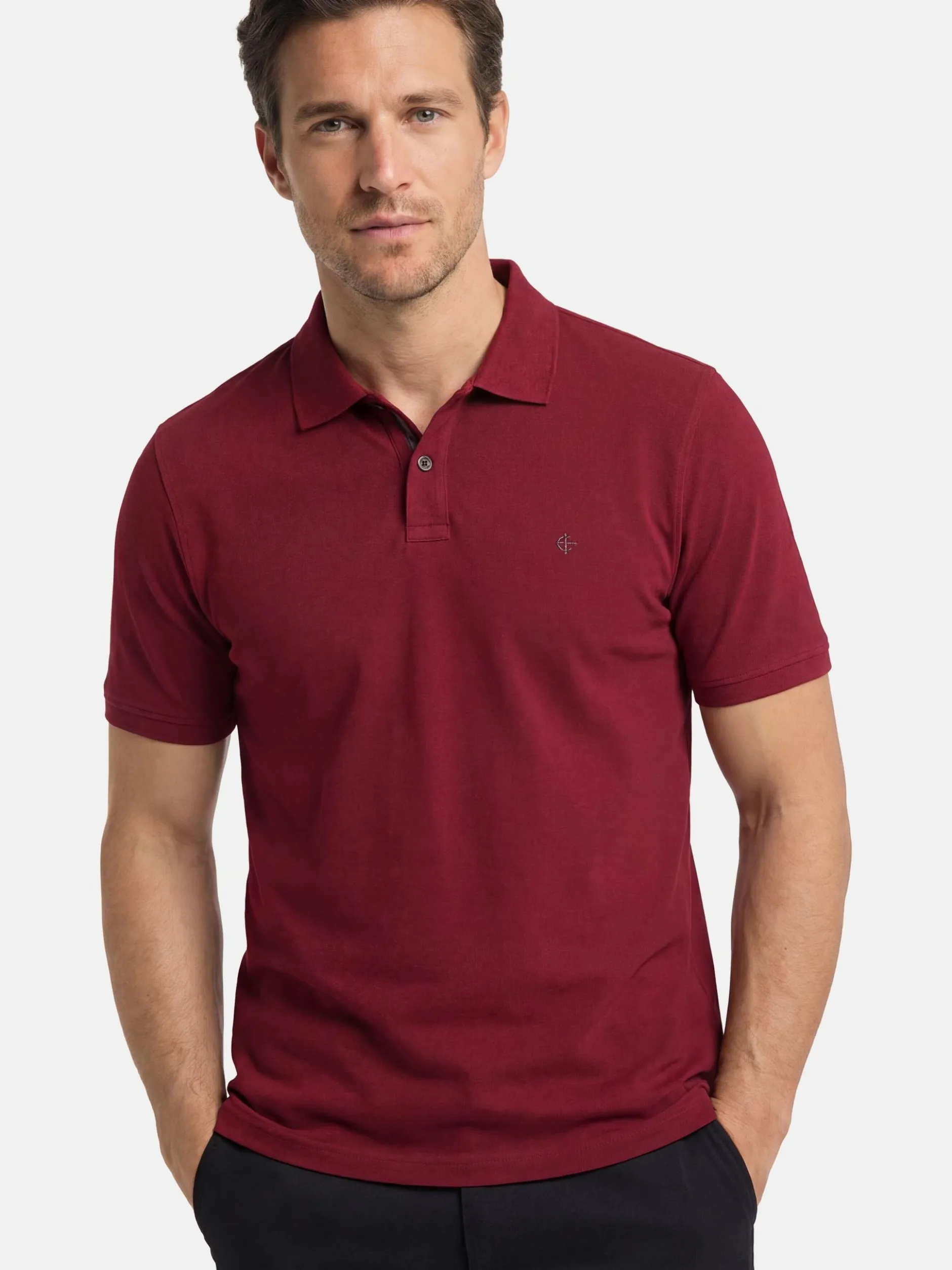 CASAMODA Herren Poloshirts im 2er-Pack in rot