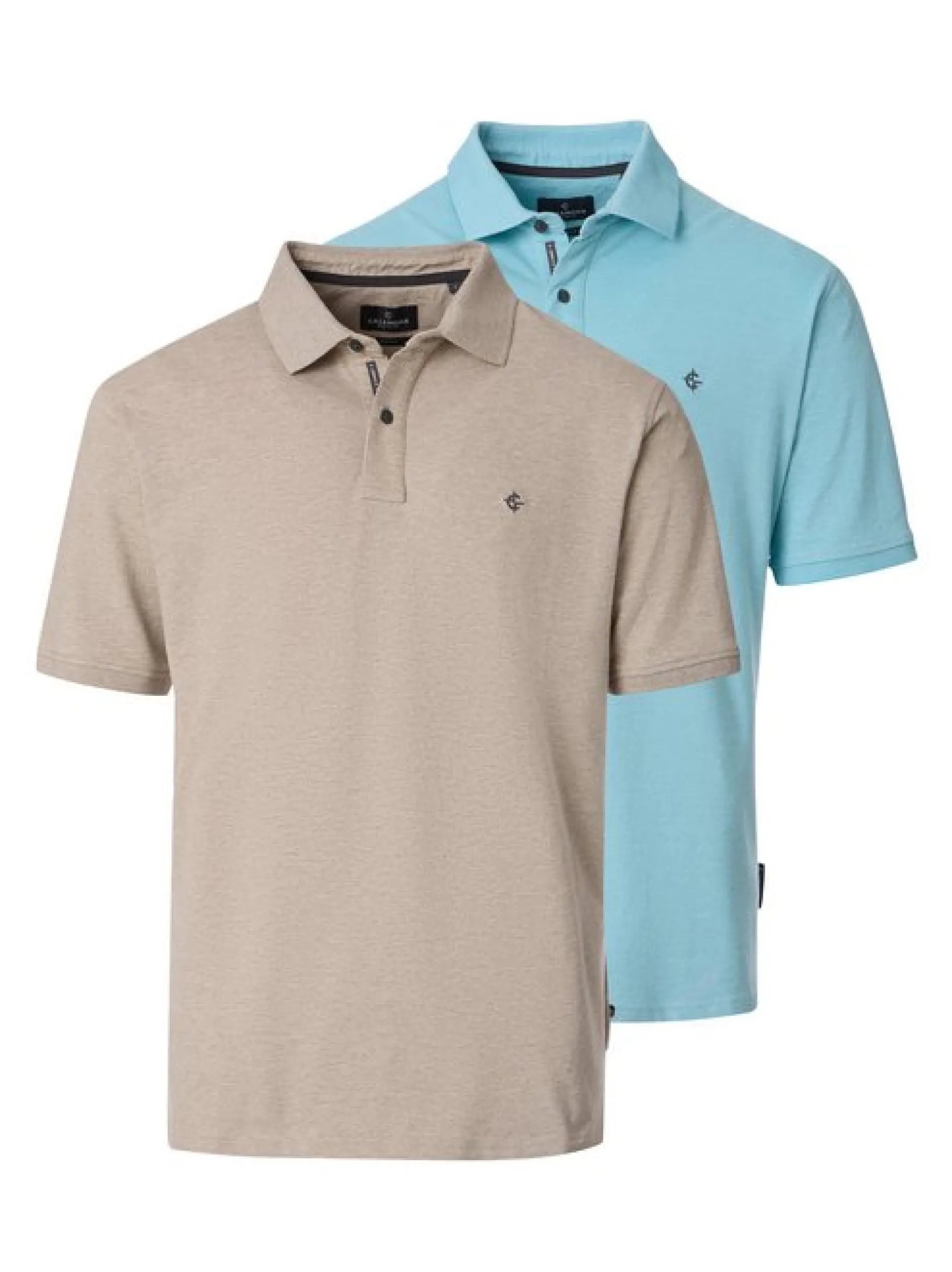CASAMODA Herren Poloshirts im 2er-Pack in beige