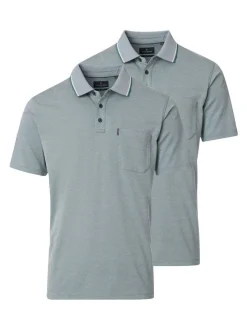 CASAMODA Herren Poloshirts im 2er-Pack in grün