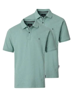 CASAMODA Herren Poloshirts im 2er-Pack in grün