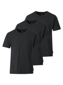 CASAMODA Herren T-Shirt - 3er Pack Basic in grau