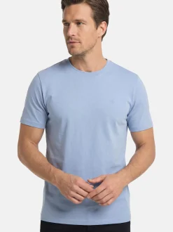 CASAMODA Herren T-Shirt - 3er Pack Basic in hellblau