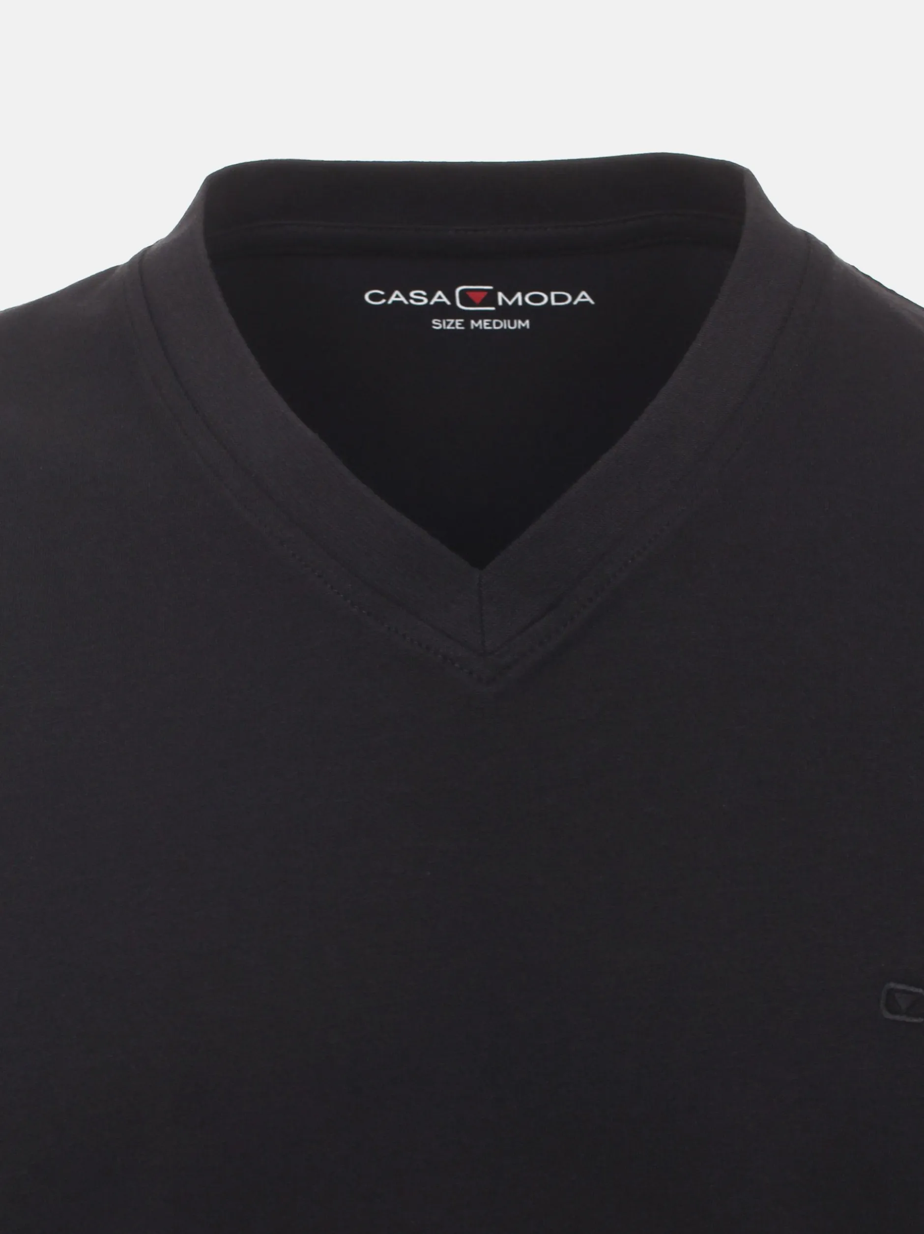 CASAMODA Herren T-Shirt - 2er Pack Basic in schwarz