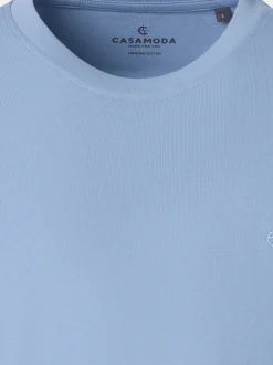 CASAMODA Herren T-Shirt - 3er Pack Basic in hellblau