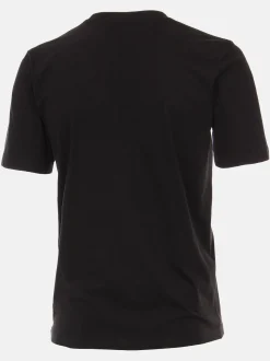 CASAMODA Herren T-Shirt - 4er Pack Basic in schwarz