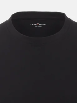 CASAMODA Herren T-Shirt - 4er Pack Basic in schwarz