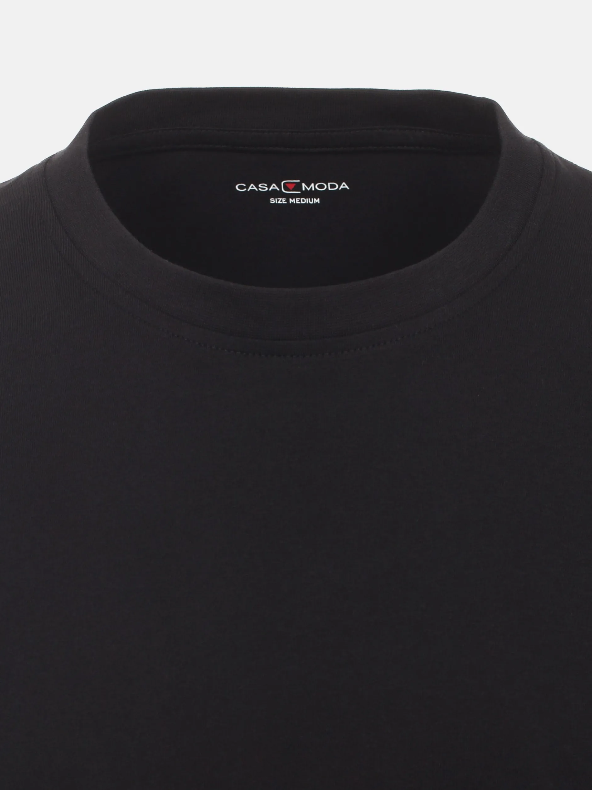 CASAMODA Herren T-Shirt - 4er Pack Basic in schwarz