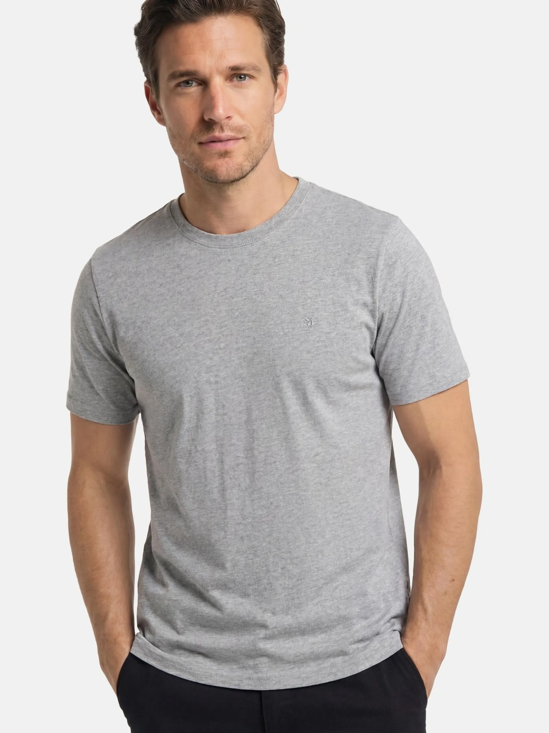 CASAMODA Herren T-Shirt - 3er Pack Basic in blau